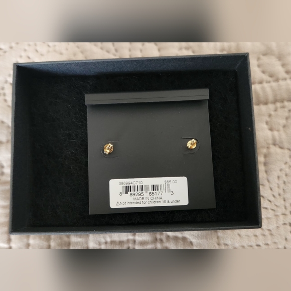 NWT Coach Yellow Gold-Tone Earrings - Picture 3 of 4